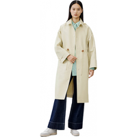 Marc O'Polo/MOP 2024春季可拆卸连帽宽松抽绳休闲长款风衣女 米色159 36/165