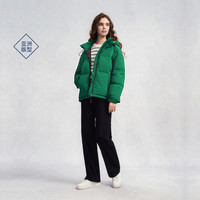 GANT 2025秋冬季女装短款轻暖面包服蓬松舒适连帽羽绒服 374-绿色 XL