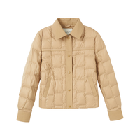GANT/甘特25冬季新款女装短款白鹅绒翻领廓形轻暖休闲羽绒服外套 296-卡其色 M