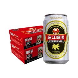 珠江啤酒 12度经典老珠江330mL*24罐*2整箱装批发罐装官方旗舰店