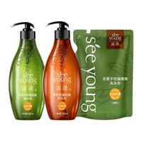 seeyoung 滋源 无硅油控油去屑洗头发水露膏洗护套装1035ml清爽蓬松官方正品