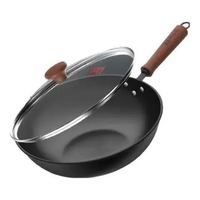 康巴赫 中华老铁锅第二代无涂层平底炒锅 32cm（含锅盖）