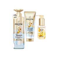 潘婷3分钟奇迹洗发水小苍兰清爽版精华滋养男女士洗发露洗发膏 【洗护三部曲】470+180+40