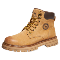 骆驼 男士马丁靴 GE122W7757T 金黄 42