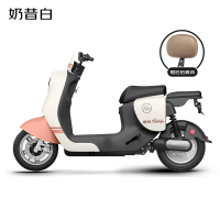 移动端、京东百亿补贴：爱玛 电动自行车爱朵48V24Ah锂电长续航豪华复古电动车   奶昔白