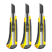 金值 3把美工刀+10把刀片壁纸刀裁纸刀大号刀架裁纸墙纸快递开箱工具手工美术刀小刀拆纸刀子