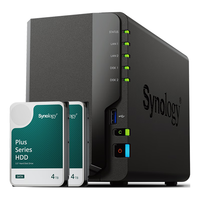 Synology/群晖 NAS数据备份一体机+4TB群晖HAT3300硬盘 2*4TB 2GB