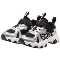 FILA斐乐儿童童鞋跑步鞋2025年冬季男女童小童运动鞋子猫爪 黑/太空银-BS 30