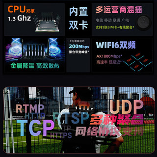  流星聚合 户外直播网络聚合 5G多卡聚合路由器+直播背包