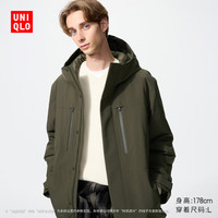 优衣库 男装高性能复合连帽外套保暖夹克含羽绒智暖衣25秋冬478277 39 棕黑色 2XL