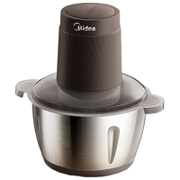 美的绞肉机家用 绞馅机 碎肉机 电动多功能料理搅拌打肉饺子肉馅蒜蓉机不锈钢 辅食搅肉机JC13B 约2L