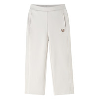 安奈儿童装女童裤子2025冬加绒保暖弹力休闲宽松厚款抽绳长裤 松木灰