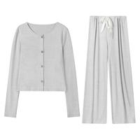 【林依轮】爱帝带胸垫睡衣女2025花纱长袖家居服套装可外穿