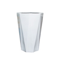 慕景瓷业 陶瓷花盆 纯白八方低腰中号 送托盘垫片