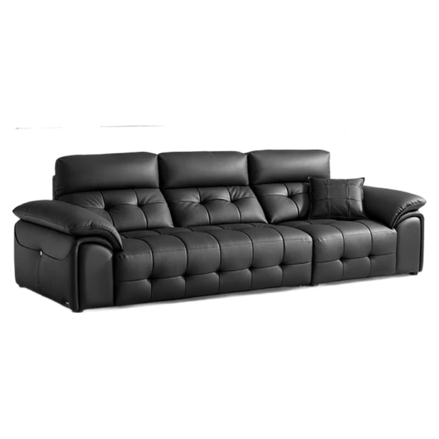 林氏家居 劳伦斯真皮沙发客厅2025升级头层牛皮真皮沙发意式极简PS513 2.87米|黑茶色|加厚头层牛皮