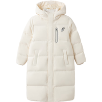 asics/亚瑟士童装冬季羽绒服长款厚保暖特氟龙三防外套2024年 106米白色 170cm