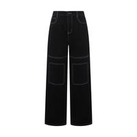 DAZZLE 地素牛仔裤都市休闲冬季黑色牛仔裤长裤女