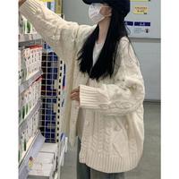 唐狮 2025秋冬复古慵懒风立体球球装饰开衫女针织外套春秋高级感潮