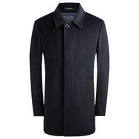 雅戈尔（YOUNGOR）大衣男羊毛混纺背衩商务大衣翻领经典挖袋鹅绒内胆2025 藏青VYSY01N994FFA S 165/88A （110-120斤）