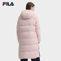 FILA 斐护科技|斐乐女装长款羽绒服舒适保暖连帽外套 莲花粉-PK XS 155/76A