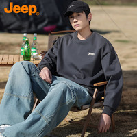 JEEP/吉普圆领卫衣男士秋冬长袖打底衫套头休闲运动美式