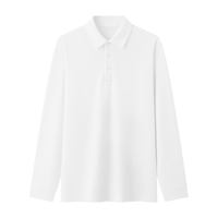 拇指白小T男款热力智暖长袖POLO衫秋季翻领商务百搭上衣体恤衫 墨黑 XL