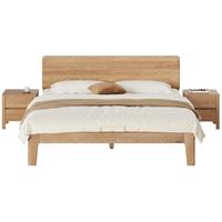 移动端、京东百亿补贴：全友 家居 原木风橡林实木床主卧室双人大床1.5x2米家用橡木齐边床