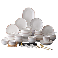 洁雅杰 陶瓷碗碟套装碗家用高温釉下彩纯白餐具乔迁年轮78头