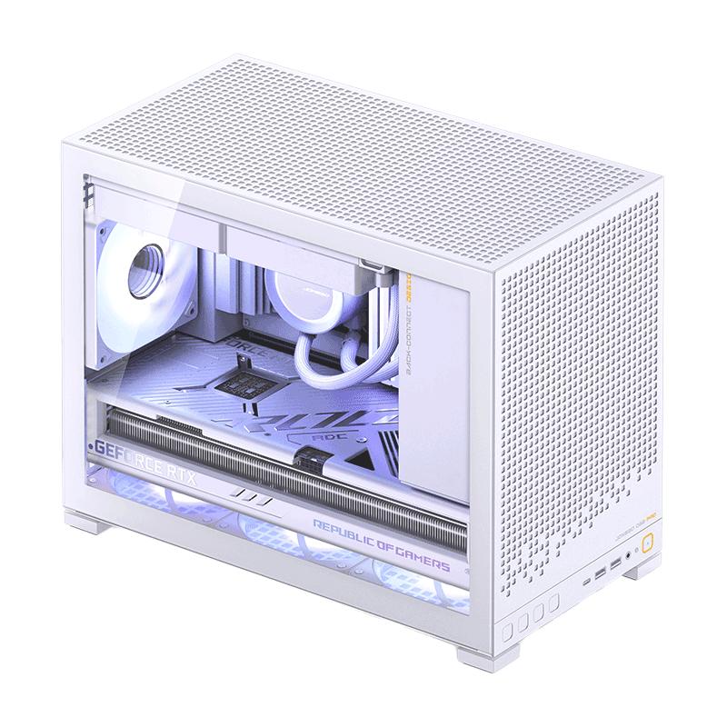  JONSBO/乔思伯 支持MATX背插主板 电脑机箱+TH240水冷+ZA120W风扇  白