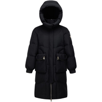 波司登（BOSIDENG）【清仓】黑金系列羽绒服女款中长款90绒宽松外套 曜石黑8599 S 160/84A