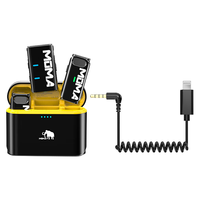 猛玛 MOMA 无线领夹麦克风猛犸LarkM1小蜜蜂麦克风一拖二户外直播采访录音手机单反收音麦 Lark m1一拖二带充电盒+苹果转接线