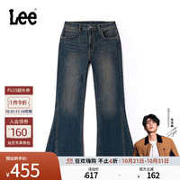 Lee 427标准高腰喇叭五袋款设计复古深蓝色女牛仔裤