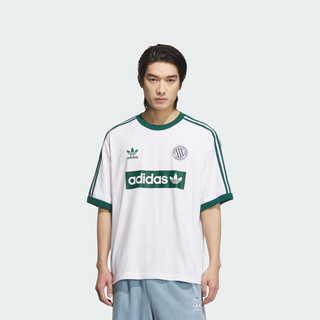 adidas 阿迪达斯 复古撞色球衣风圆领短袖T恤