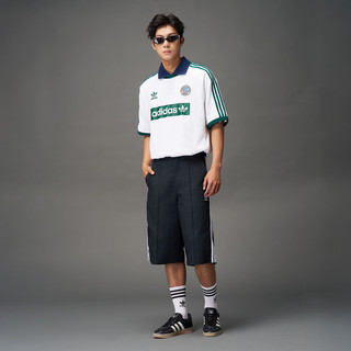 adidas 阿迪达斯 复古撞色球衣风圆领短袖T恤
