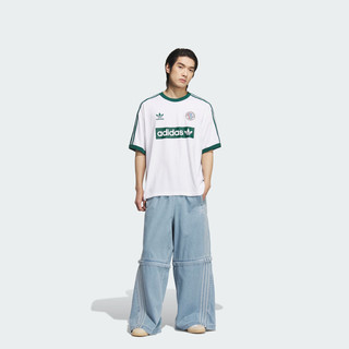 adidas 阿迪达斯 复古撞色球衣风圆领短袖T恤