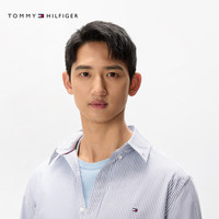 TOMMY HILFIGER25春夏男装牛津纺亚洲版休闲纯色条纹格子长袖衬衫外套 【条纹牛津纺】灰白条纹0A4 2XL （：180-200斤）