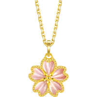 周生生黄金吊坠永系列樱花足金挂坠珠宝金饰93169P定价