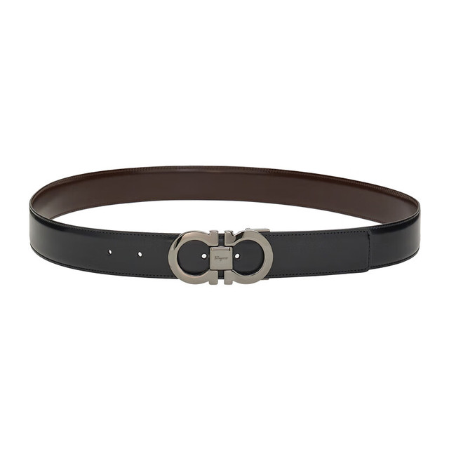 Salvatore Ferragamo 菲拉格慕 Ferragamo）腰带男士商务双面板扣皮带牛皮679535 644557  黑色 105