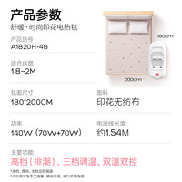 彩虹（RAINBOW）电热毯双人双控(2.0/1.8/1.5米)三档调温电褥子花色控制器 三档调温 长2.0米宽1.8米无纺布