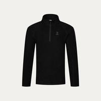 Haglöfs火柴棍Micro fleece 1/2 zip户外男女款保暖抓绒衣上衣 男款-纯黑 S