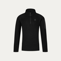 Haglöfs火柴棍Micro fleece 1/2 zip户外男女款保暖抓绒衣上衣 女款-纯黑 XS