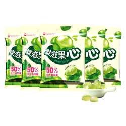 好丽友 果滋果心QQ糖注心果汁软糖橡皮糖果滋果姿休闲零食小包装年货 果滋果芯青葡萄口味 5包