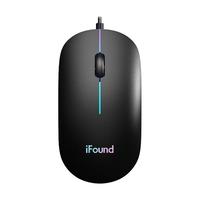 iFound 方正科技 F610 有线鼠标 1000DPI 磨砂黑