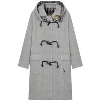 Teenie Weenie【初代千金牛角扣】小熊女25秋冬绵羊毛双面毛呢外套 灰色 S
