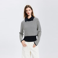 三彩2025冬季两件套针织衫条纹衫女 M 160/84A
