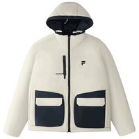 FILA 【新雪丽棉】男装FUSION系列男式双面穿棉衣男士连帽外套