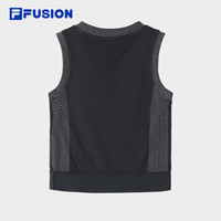 FILA FUSION斐乐服饰编织背心女时尚修身无袖上衣女 正黑色-BK