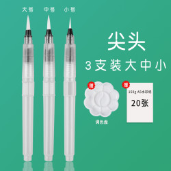 芮翔 水彩毛笔自来水储水式毛笔灌水毛笔吸水型水笔水溶彩铅固体手绘练字行书可水洗幼儿园画刷墨笔自来水笔钢笔
