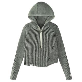 FILA 女装FUSION系列女式针织衫女士时尚休闲修身连帽织衫