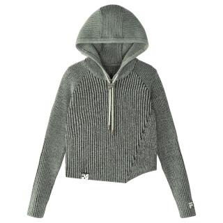 FILA 女装FUSION系列女式针织衫女士时尚休闲修身连帽织衫